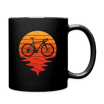 Retro Bike Sunset Radfahren Radfahren T-Shirt Radfahrer - Tasse einfarbig - Schwarz - Rechts
