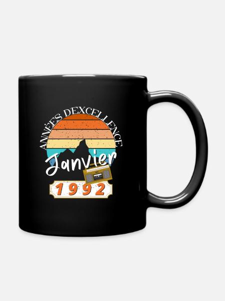Années d'excellence Janvier 1992 vintage - Mug uni - noir