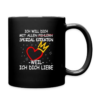 Valentinstag - Jahrestag - Verliebte Paare - Tasse einfarbig - Schwarz - Rechts