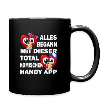 Valentinstag - Jahrestag - Verliebte Paare - Tasse einfarbig - Schwarz - Rechts