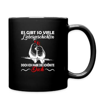 Valentinstag - Jahrestag - Verliebte Paare - Tasse einfarbig - Schwarz - Rechts