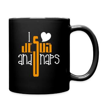 I love Jesus And Naps - Full Colour Mug - black - Right