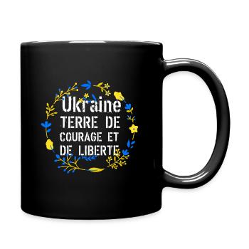 Ukraine terre de courage et de liberté - Mug uni - noir - Droite