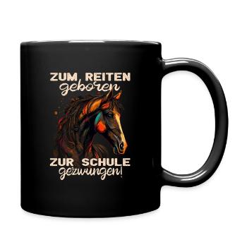 Pferdemädchen Pferdemama - Reiten - Westernreiten - Tasse einfarbig - Schwarz - Rechts