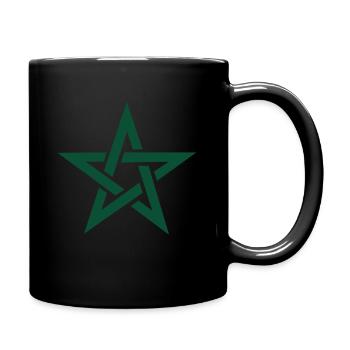 Etoile à 5 branches, Star, étoile verte, Maroc - Mug uni - noir - Droite