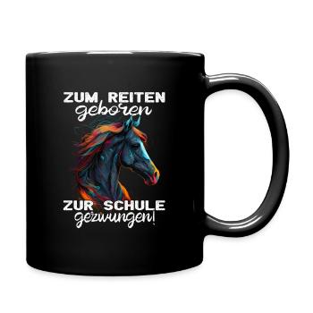 Pferdemädchen Pferdemama - Reiten - Westernreiten - Tasse einfarbig - Schwarz - Rechts
