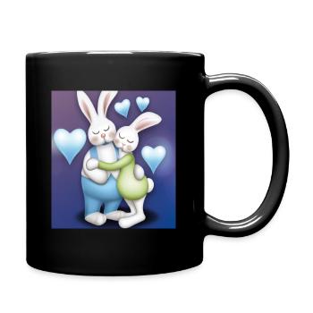 Rabbit pairs - Full Colour Mug - black - Right