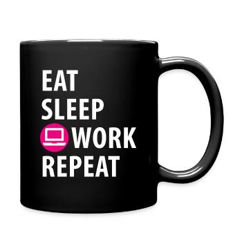 Computer, Calculator, Programming, Working - Full Colour Mug - black - Right
