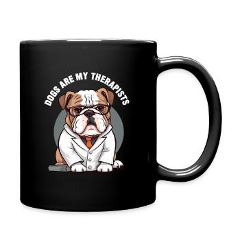Dog Therapist Dogs Are My Therapists - Full Colour Mug - black - Right