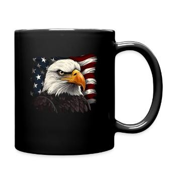 Patriotic USA Eagle | Happy 4th of July - Full Colour Mug - black - Right