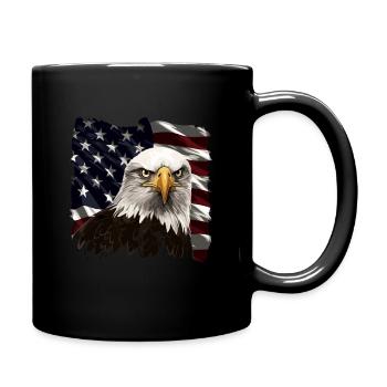 Patriotic USA Eagle | Happy 4th of July - Full Colour Mug - black - Right