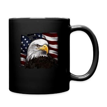 Patriotic USA Eagle | Happy 4th of July - Full Colour Mug - black - Right