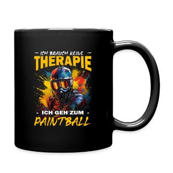 Ich brauch keine Therapie ich geh zum Paintball - Tasse einfarbig - Schwarz - Rechts