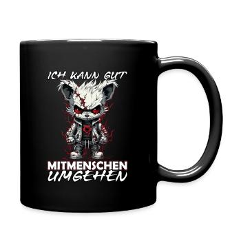 Ich kann gut mit Menschen umgehen - Sarkasmus - Tasse einfarbig - Schwarz - Rechts