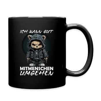 Ich kann gut mit Menschen umgehen - Sarkasmus - Tasse einfarbig - Schwarz - Rechts