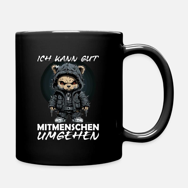 Ich kann gut mit Menschen umgehen - Sarkasmus - Tasse einfarbig - Schwarz