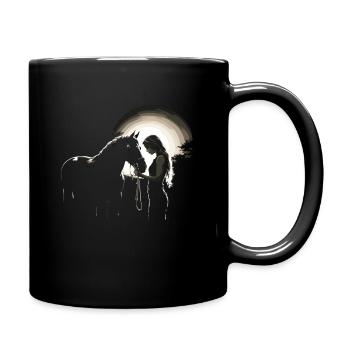 Cavalier & Cheval | Fille de cheval | Équitation Western - Mug uni - noir - Droite