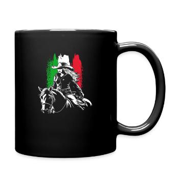Horse & Western Rider | Western Horseback Riding - Full Colour Mug - black - Right
