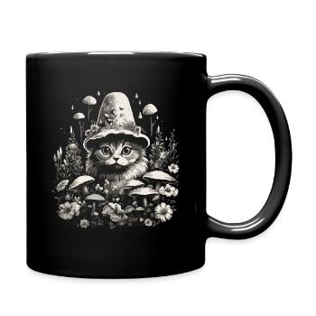 Champignons cottagecore pour chat - Mug uni - noir - Droite