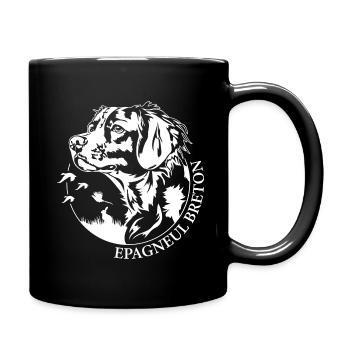 Epagneul Breton Jagdhund Jäger Jagdhunde Wilsigns - Tasse einfarbig - Schwarz - Rechts