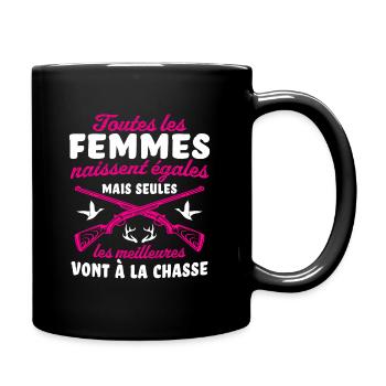 Les Meilleures Vont á La Chasse - Mug uni - noir - Droite
