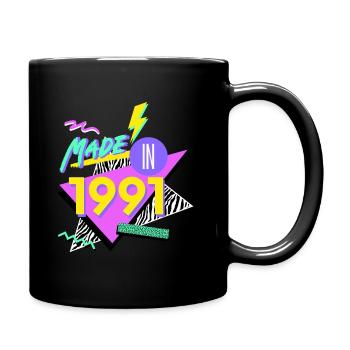 1991 NEON des années 90 Shirt Design - Mug uni - noir - Droite
