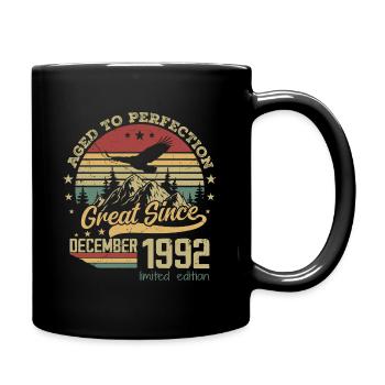 32 years Old Aged to Perfection born: December 1992 - Full Colour Mug - black - Right