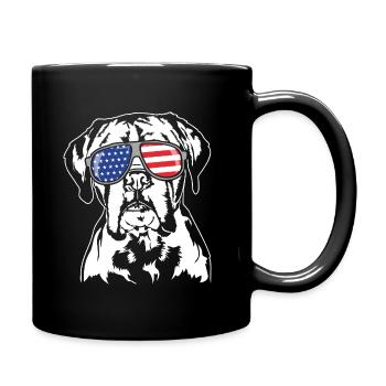 Boxer US Amérique Drapeau Chiens Chien Wilsigns - Mug uni - noir - Droite