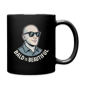Männer Glatze Geschenkidee Bald Is Beautiful - Tasse einfarbig - Schwarz - Rechts