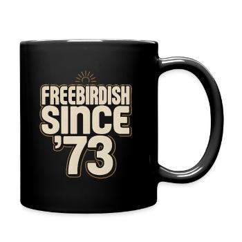 Rock Musik Geschenkidee Freebirdish Since '73 - Tasse einfarbig - Schwarz - Rechts