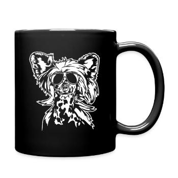 Chien chinois à crête Cool Portrait Dogs Wilsigns - Mug uni - noir - Droite