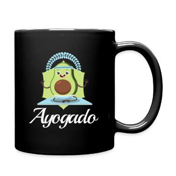Ayogado | Yoga Avocado - Full Colour Mug - black - Right