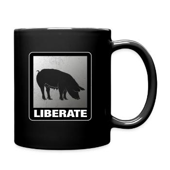 Liberate Vegan Animal Liberation - Full Colour Mug - black - Right