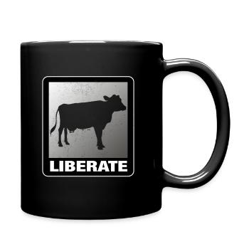 Liberate Vegan Animal Liberation Cow - Full Colour Mug - black - Right