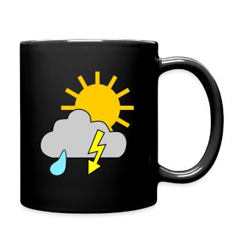 Sun - rain - thunderstorm - Full Colour Mug - black - Right