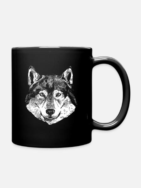 Wolf - Full Colour Mug - black