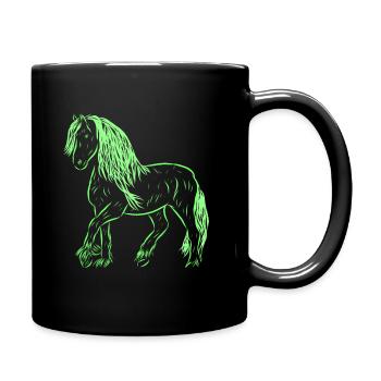 Pferd - Tasse einfarbig - Schwarz - Rechts