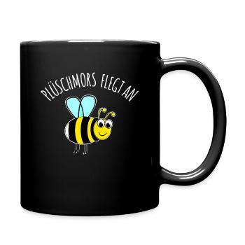 plüschmors fliegt an - Tasse einfarbig - Schwarz - Rechts