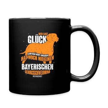 Bayerischer Gebirgsschweißhund Jagdhunde Glück - Tasse einfarbig - Schwarz - Rechts