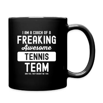 Tennis Coach Trainer Geschenk - Tasse einfarbig - Schwarz - Rechts