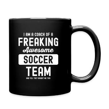 Soccer Coach Trainer Geschenk - Tasse einfarbig - Schwarz - Rechts