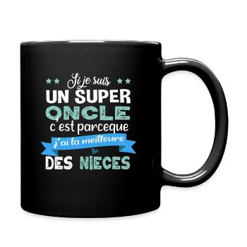 Super oncle. Cadeau famille nièce tonton humour - Mug uni - noir - Droite
