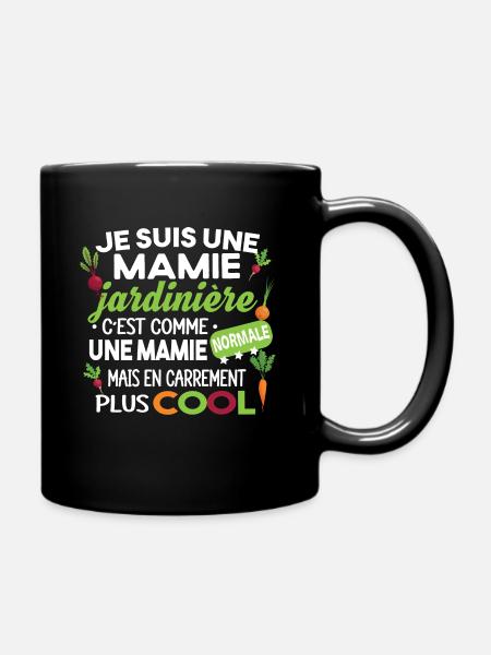 Mamie Grand-Mère Jardinière Jardin Potager Cadeau - Mug uni - noir