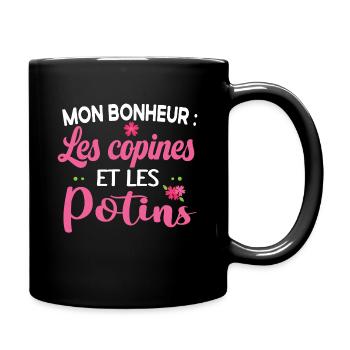 Amie femme. Cadeau amitié pote. Copine girly - Mug uni - noir - Droite