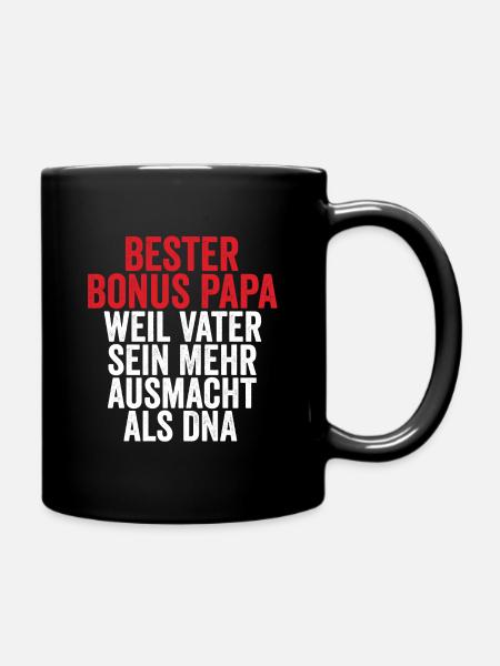 Bonus Papa Vater Stiefvater Vatertag Geschenk - Tasse einfarbig - Schwarz