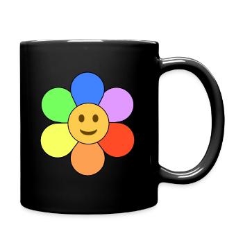 Kidcore Bunte Blume - Tasse einfarbig - Schwarz - Rechts