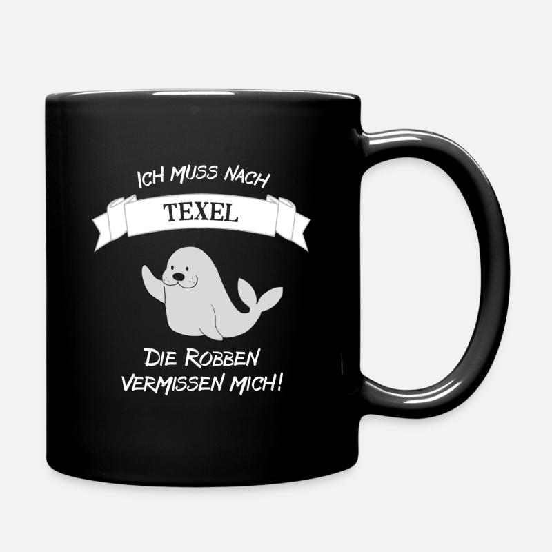 Süße Texel Robbe - lustiges Geschenk Texel Fan - Tasse einfarbig - Schwarz