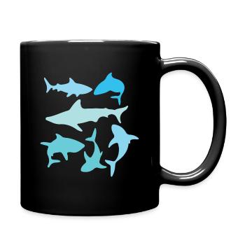 Sharks - Full Colour Mug - black - Right