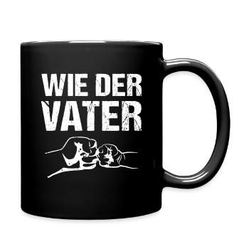 Wie der Vater - Tasse einfarbig - Schwarz - Rechts