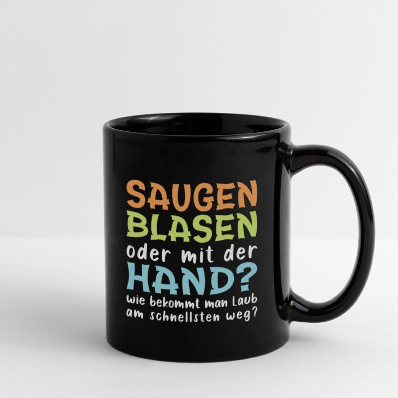 Saugen oder mit der Hand ? Tasse einfarbig